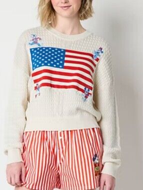 Disney Mickey Mouse And Friends Cable Knit Sweater
